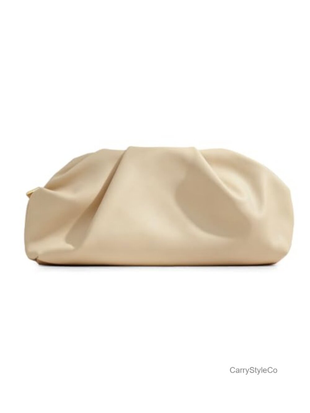 Cloud Ruched PU Faux Leather Evening Clutch Crossbody Bag Zipper Wedding Prom
